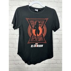 Black Widow Marvel black‎ women's short sleeve shirt, sz S, New